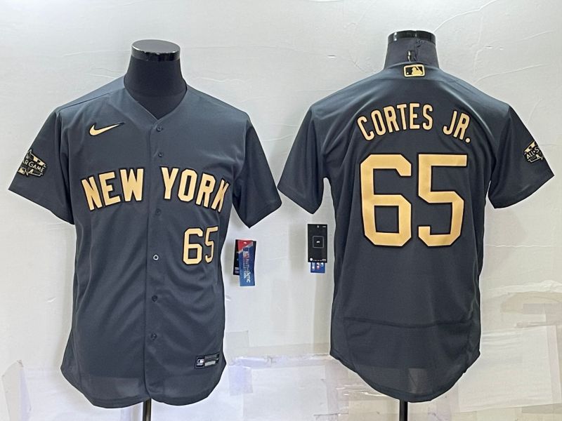 Men New York Yankees #65 Cortes jr Grey 2022 All Star Elite Nike MLB Jerseys